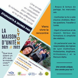 La Maison d'Unité - Lyon propose 10 places en colocation pour l'année 2021-2022
